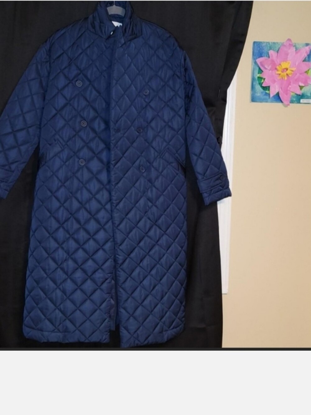 Rebecca Minkoff Navy Quilted Long Coat